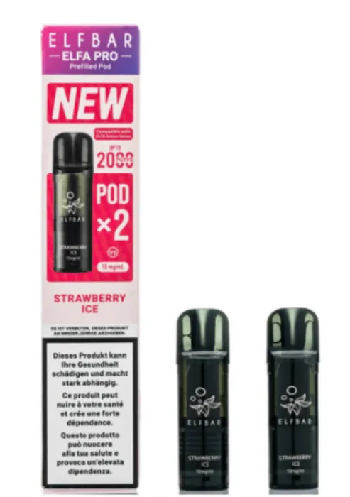 ELFBAR ELFA Kit Pro V2 2ml Pods 20mg - Strawberry Ice