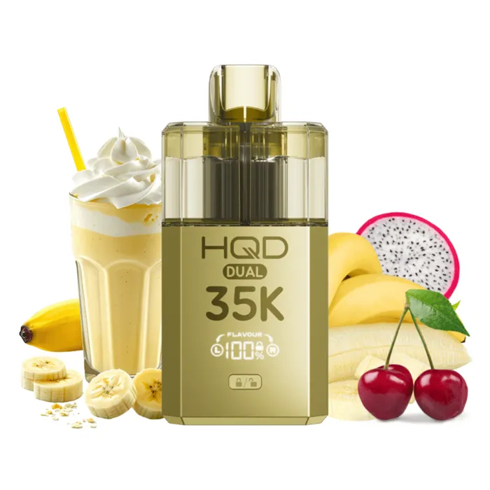 HQD DUAL 35K Starter Kit - Banana Ice & Dragonfruit Banana Cherry (Gold)