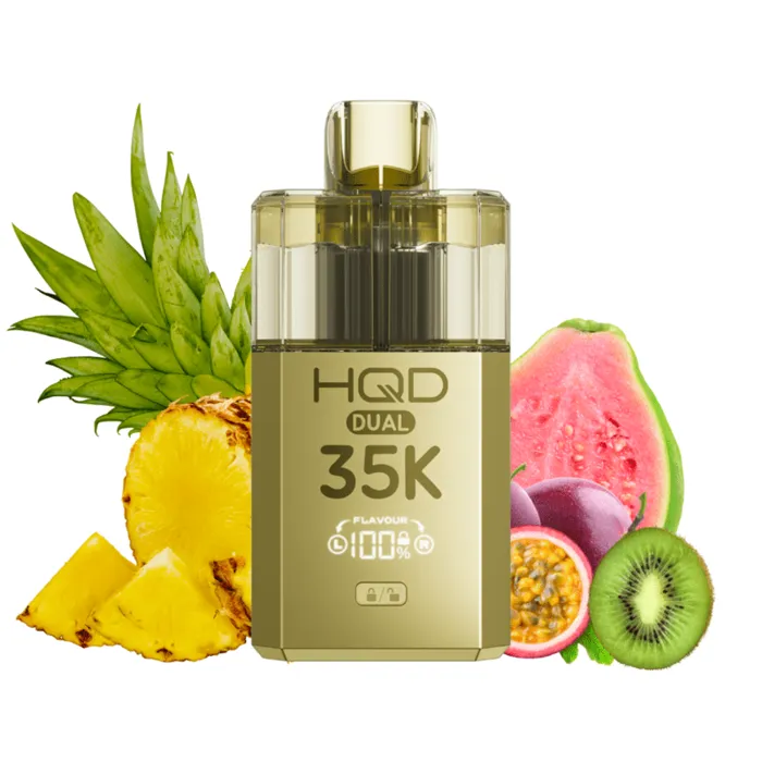 HQD DUAL 35K Starter Kit - Pineapple Ice & Kiwi Passionfruit Guava ( Gold)