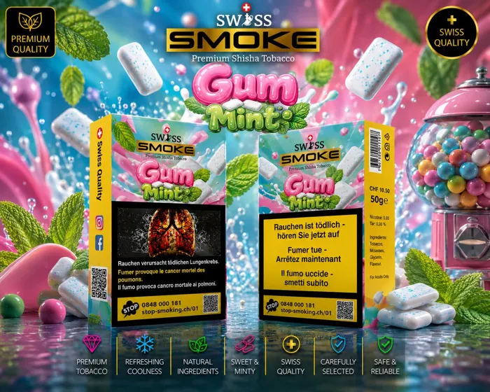 Swiss Smoke Shisha Tabak - Gum Mint 200g